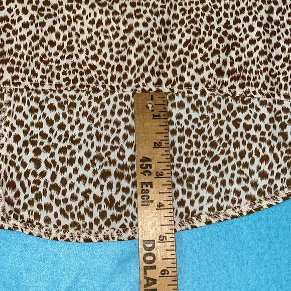 SHEIN Curve leopard print short batwing sleeve tie mockneck key hole NEW size 4X - Picture 13 of 13